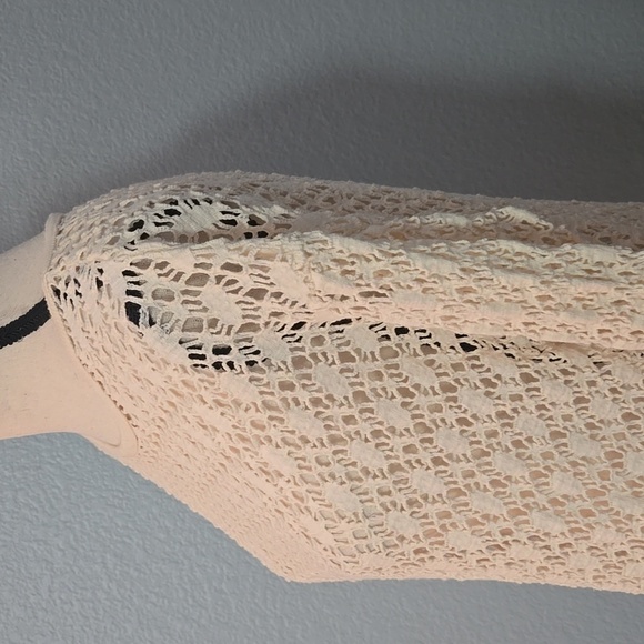 Vintage PACIFIC CONNECTIONS knit crochet sweater 90S Y2K One Size M/L Cream - Picture 7 of 16